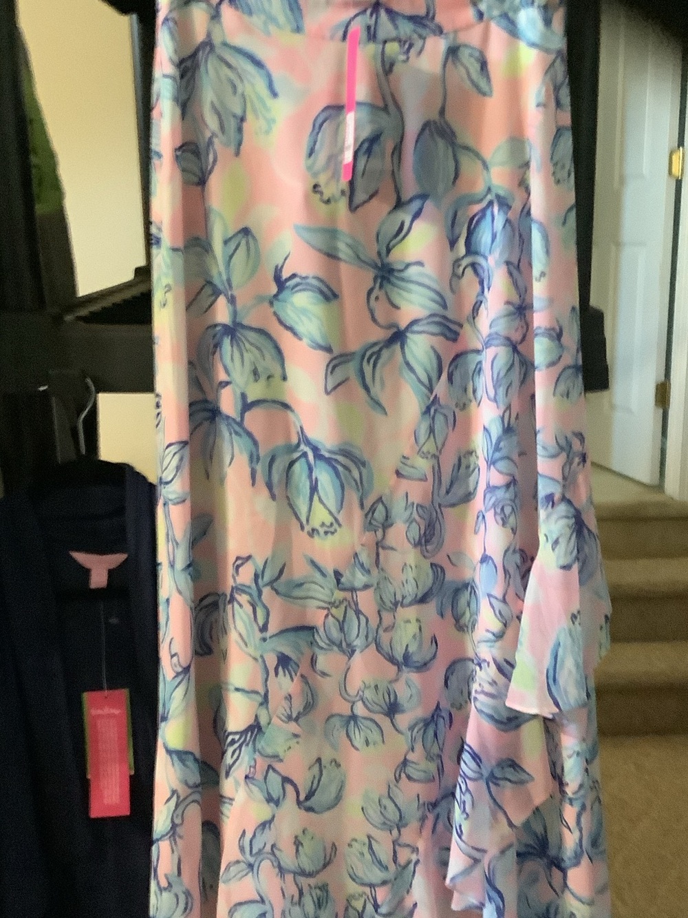 Lilly‎ Pulitzer Sweet Pea Pink Agnes skirt with Blue and Aqua Print